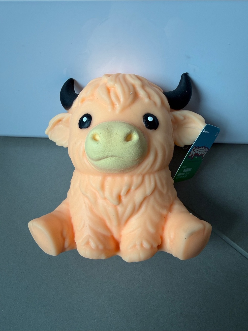 Peach Highland Cow Bath Toy for Kids